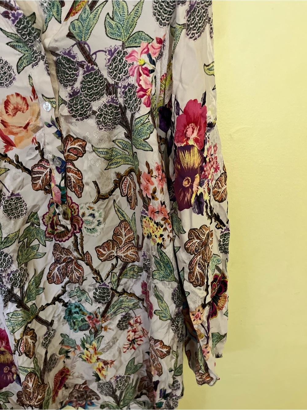 Etro Button-Front Women's Silk Blend Tunic Top/Mini Dress Pink Multi Oversized L - Picture 5 of 9